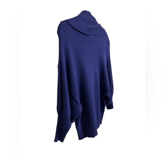 Express Angora Blend Blue Cowl Turtleneck Dolan Sleeve Sweater Small Oversized - Picture 3 of 8